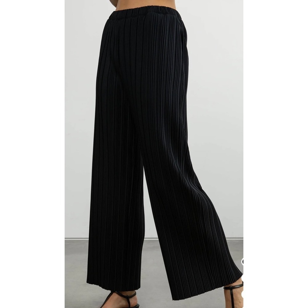 Oak + Fort Pleated Wide Leg Pants Black Small New With Tags
